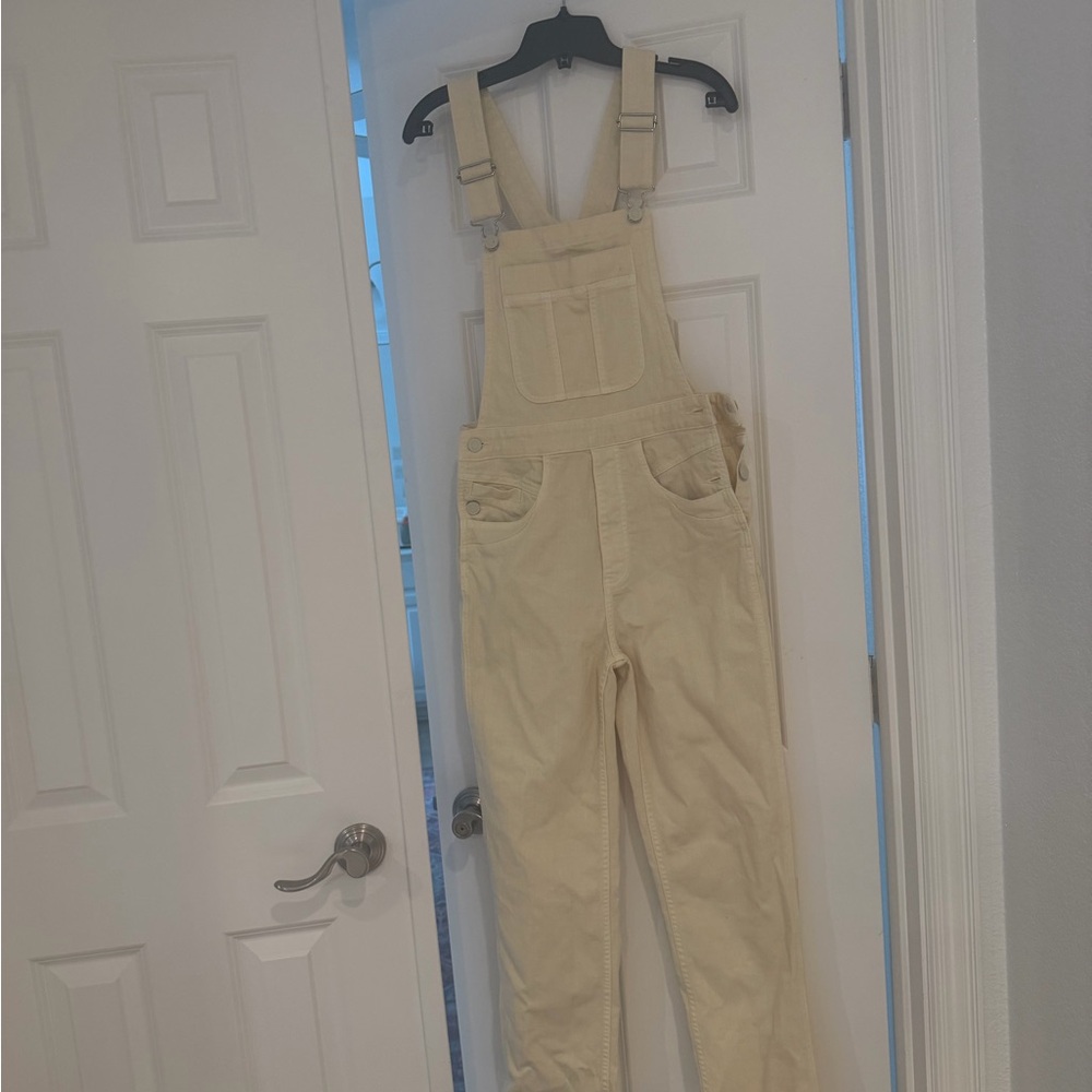 CURRENT/ELLIOT butter yellow cotton Overalls - Casual Pocket Dungarees
